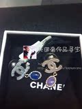 [专柜7折]美国代购 Chanel 蓝色/浅紫吊坠CC耳钉