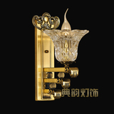 新中式法意式 高端纯铜灯 古典 全铜水晶杯大型壁灯 复式别墅会所