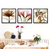 简约客厅三联装饰画沙发背景墙抽象有框画餐厅花卉挂画卧室床头画