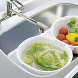 日本进口正品 SANADA水槽洗菜盆蔬菜水果清洗盆淘菜盆塑料沥水盆