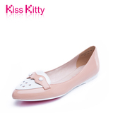 Kiss Kitty甜美女鞋新款真皮平底尖头鞋韩版淑女单鞋潮