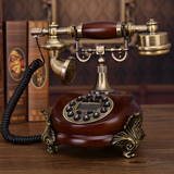 正品时尚创意欧式复古电话机实木电话仿古电话机复古家用高档座机
