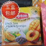 正品俄罗斯进口 立顿红茶袋泡茶 黄桃水果口味 三角茶包20包/盒