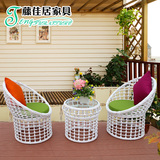 阳台桌椅藤椅三件套田园茶几休闲五件套铁艺庭院花园户外家具组合