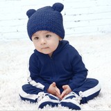 婴儿帽秋冬新款0-3-6-12个月男女宝宝新生儿套头帽子加厚儿童帽