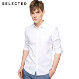 SELECTED思莱德男士纯棉标准版商务休闲衬衫C|416305556