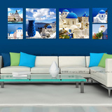 客厅地中海风格装饰画餐厅挂画卧室床头画无框画爱琴海风景墙壁画