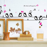小鸟动物墙贴画 儿童房间男孩卧室装饰贴画 墙面墙画壁贴 可移除