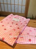 春夏小草莓和服套装睡衣浴袍家居服和服日系纯棉纱布粉色和风度假