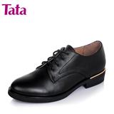 聚Tata/他她秋季专柜同款时尚英伦风女鞋中跟系带单鞋2I2A3CM5