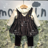Moimoln韩国专柜正品代购16冬季女宝女童纯棉T恤背带裙打底裤套装