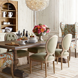 美式餐桌椅组合实木长方形桌子欧式餐桌法式复古做旧北欧简约家具