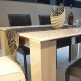 大理石餐桌 现代简约 餐桌椅组合一桌六椅 整套特价长方形 象牙白