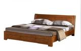 森岳家具全实木家具白橡木简约欧式大床纯实木1.8米框架床箱体床