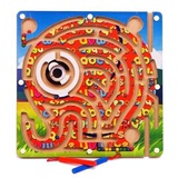亲子木制智力磁性迷宫 磁力运笔走珠迷宫球1-3岁-5岁儿童益智玩具