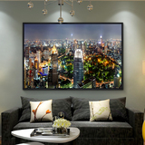 现代简约大幅客厅沙发背景装饰画欧美城市单幅卧室挂画办公室壁画