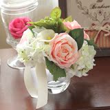 桌样板房 桌花办公室摆件仿真花套装 客厅假花装饰整体花艺绢花餐