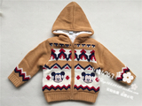 丽婴房一线迪士尼专柜正品2015冬装新款男童加绒加厚可爱毛衣外套