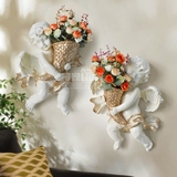 欧式天使壁挂花瓶客厅电视背景墙面壁饰墙饰挂件创意家居装饰品