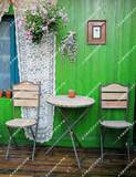 花园家居装饰 法式乡村 做旧木质铁艺折叠桌椅 户外桌椅 园艺杂货