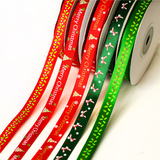 圣诞节 包装用品 1cm*22m 红色 圣诞快乐 丝带 彩带 缎带