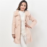 新款冬装15韩版双排扣中长款羊毛呢子大衣毛呢外套正品牌女装折扣
