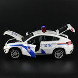 热卖仿真1:32宝马X6合金汽车模型 丰田霸道警车声光回力儿童玩具
