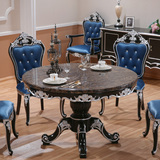 澳林匹斯 欧式餐桌实木餐桌椅组合大理石圆桌新古典 法式餐台饭桌