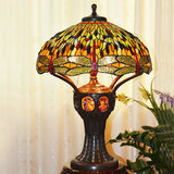 20寸原创精品蒂凡尼子母灯欧式复古典彩玻装饰帝凡尼蜻蜓装饰台灯