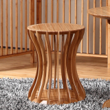 品生美 梳妆凳梳妆台凳子实木梳妆凳简约妆台凳创意休闲圆凳竹凳