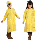 儿童可爱雨衣大码女童长款小孩子小学生带书包位黄色加大加厚雨披