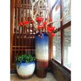 新中式陶罐花瓶别墅样板房摆件陶瓷落地大花瓶陶缸家居花器摆设