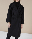 韩国代购 SCULPTOR 2015冬季 长款GOWN 外套 大衣 风衣 黑色