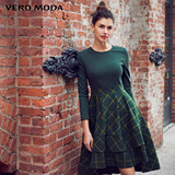 VeroModa2016新品针织长袖格纹夏季连衣裙|31617D023