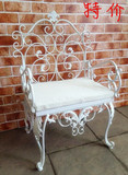 欧式铁艺椅子 白色 单人户外椅子 阳台沙发椅子 庭院休闲椅子