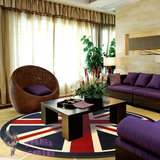 米字旗地毯圆形 客厅茶几国旗地毯英伦餐厅桌椅垫卧室床前定制