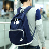 新款韩版潮男双肩包 女包中学生帆布书包 时尚休闲电脑背包学院风