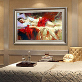卧室油画人物欧式装饰画半裸女人挂画人体艺术壁画有框墙画睡美人