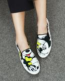 韩国代购女鞋2015春季新款卡通米奇老鼠彩色厚底乐福鞋单鞋懒人鞋