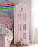 【乐居宝贝】欧式田园粉色树屋型实木儿童衣柜 双开门公主衣柜