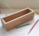 桌面办公室收纳盒原木制长方形复古铅笔盒zakka杂货笔筒木盒出口