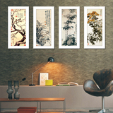 客厅现代中式装饰画沙发背景墙上挂画四联无框画梅兰竹菊字画壁画