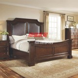美式乡村家具实木床 欧式真皮双人床 布艺软包床 1.8米婚床定制