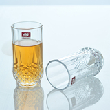 青苹果钻石杯家用透明玻璃杯啤酒杯套装水杯果汁杯耐热茶杯6只装