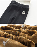 2015韩国冬季韩版加绒加厚小猫打底裤纯色大码显瘦螺纹双层保暖裤