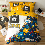 香港KimiHome潮爆纯棉卡通四件套全棉床品1.8m被套件床单床上用品