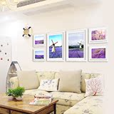 浪漫现代装饰画客厅照片墙实木有框简约挂画沙发背景墙薰衣草壁画