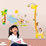 儿童身高墙贴幼儿园宝宝房间装饰可爱卡通动漫量身高尺动物长颈鹿