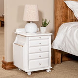 白色欧式床头柜长40*宽35*高55cm实木小型简约5抽屉收纳储物柜子