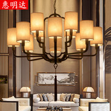 新中式吊灯 大气大厅客厅灯具现代温馨布艺酒店书房卧室餐厅吊灯